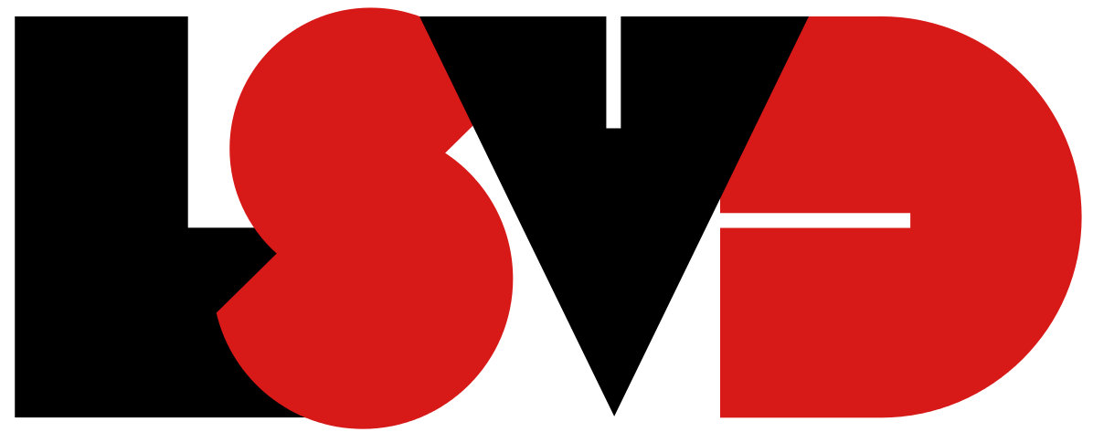 lsvd-logo in schwarzen und roten Großbuchstaben, offizieller Name jetzt LSVD⁺ – Verband Queere Vielfalt e.V.